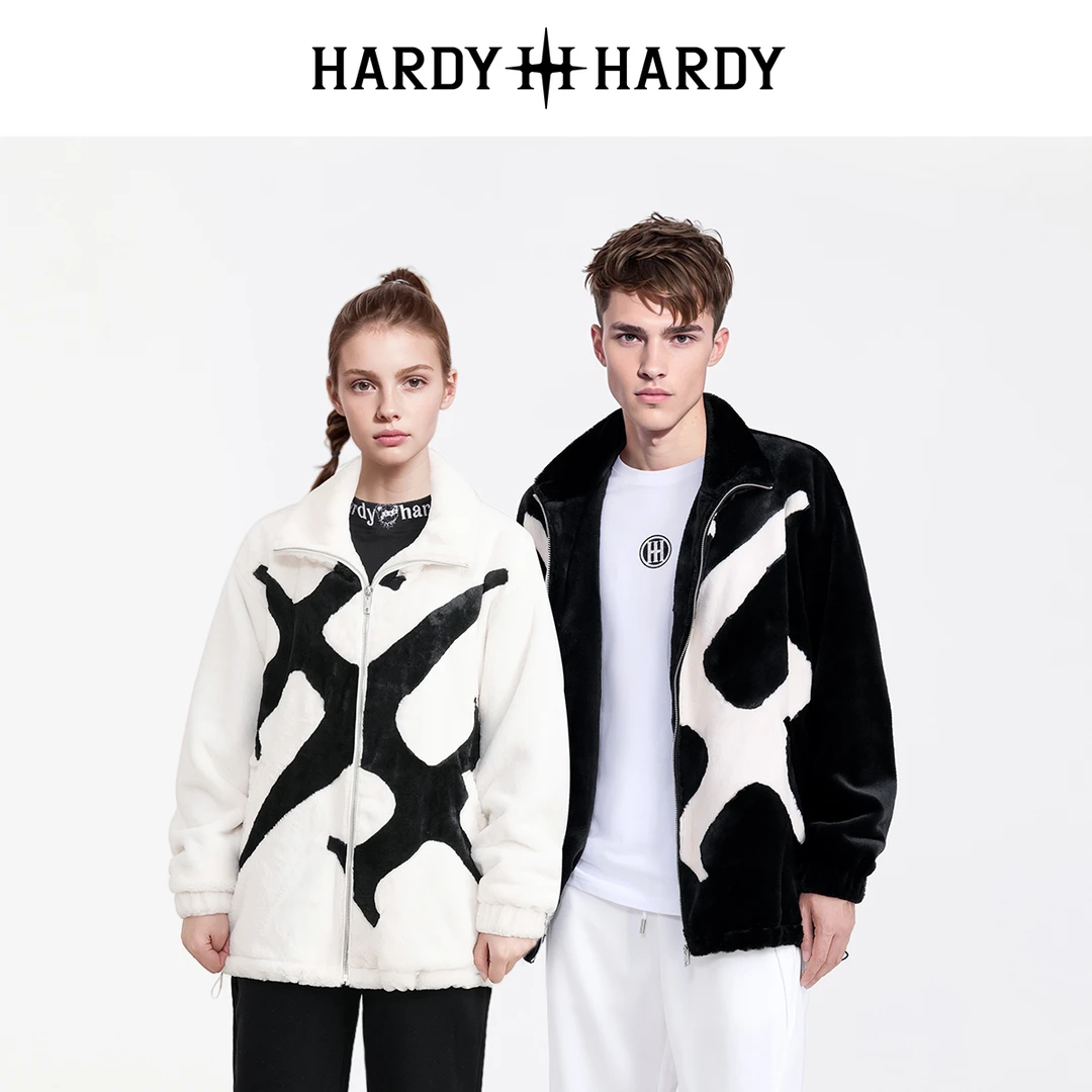 HARDYHARDY冬季新款潮牌大logo美式高街立领外套男女同款上衣