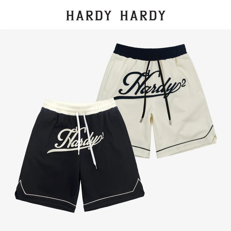 HARDY HARDY2024夏季新款宽松刺绣字母短裤运动五分裤沙滩裤【DB】