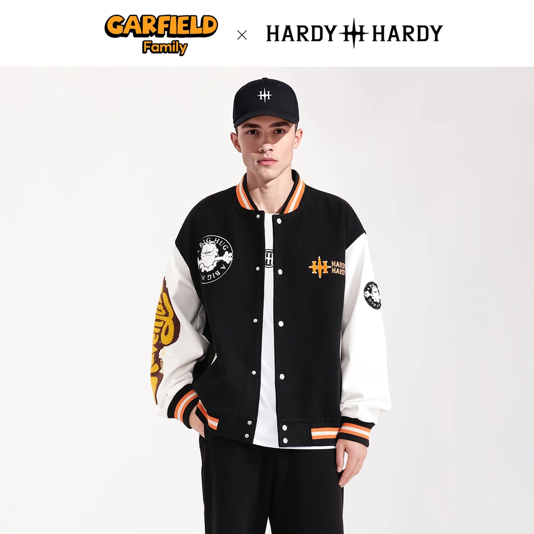 HARDYHARDY秋季新款加菲猫国潮风休闲夹克外套男女同款上衣