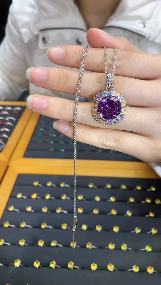 【闪购商品】钻石颈饰银S925镶嵌148粉