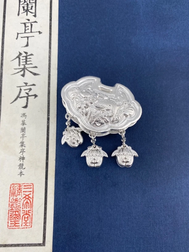 足银银制品 足银银锁，锁项链一套主播推荐