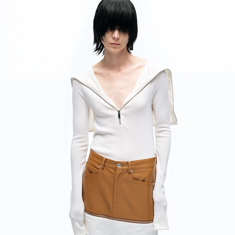 Liegee 拉链开帽针织衫