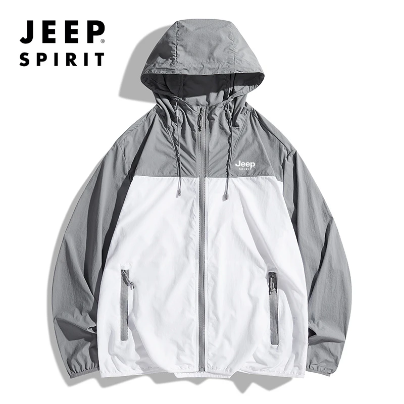 JEEPSPIRIT吉普防晒衣夏季新款防晒衣男户外皮肤防紫外线衣薄款男