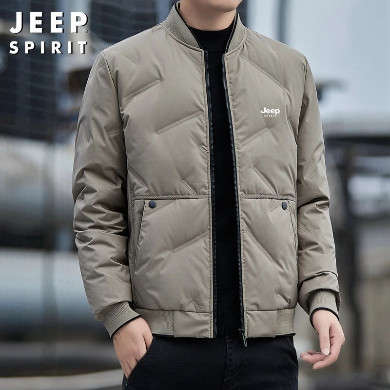 JEEPSPIRIT吉普冬季2025新款羽绒服外套男棒球领棒球服上衣羽绒服