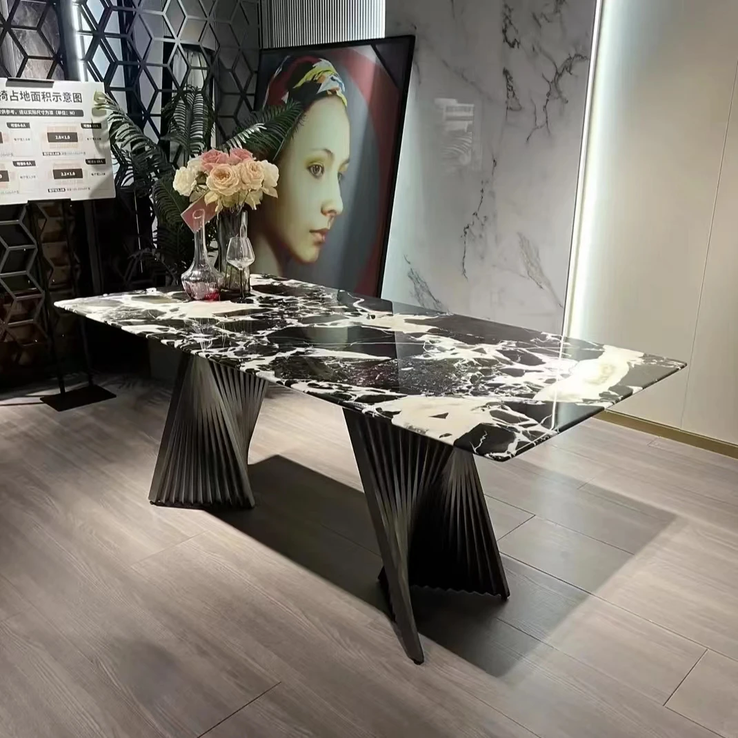 【梦境餐桌】轻奢松弛感悬浮别墅意式时尚家用酒店方形桌