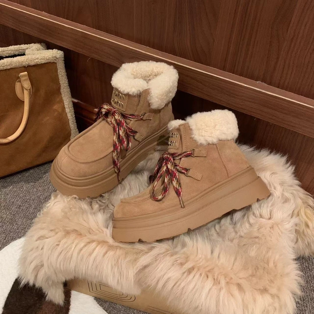 时尚雪地靴保暖短靴休闲冬季韩版加绒高帮加厚雪地靴女鞋