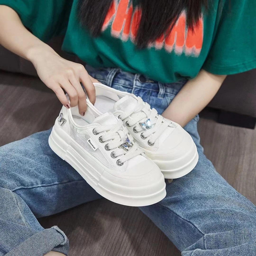 夏季网纱透气轻底女时尚潮流百搭厚底女休闲鞋单鞋板鞋ins韩版