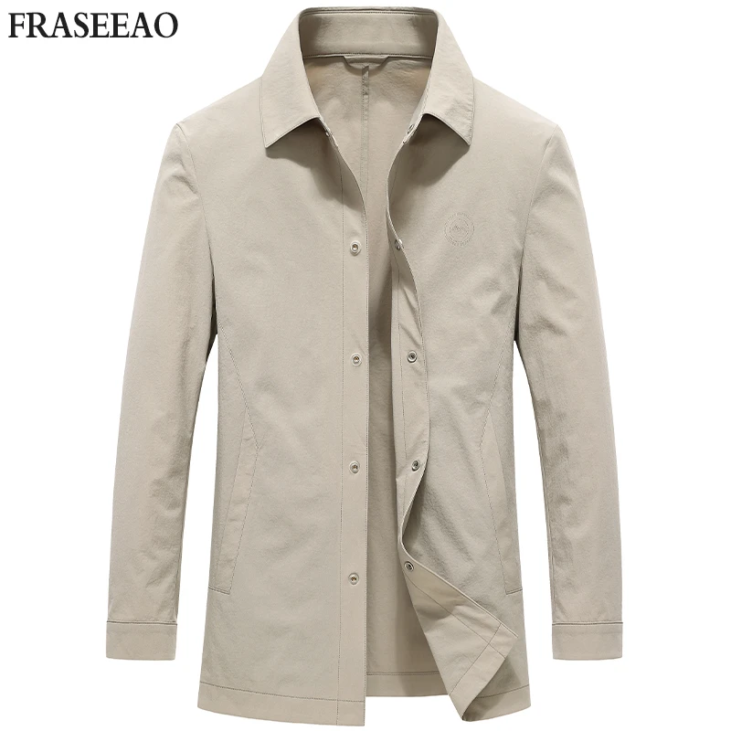 法希奥高端风衣男品牌翻领2025年秋季新款高级感商务休闲夹克外套