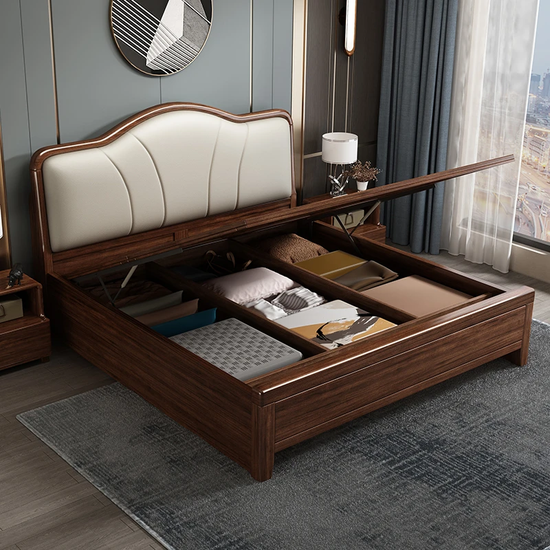 实木床1.5米双人床大款高箱储物婚床