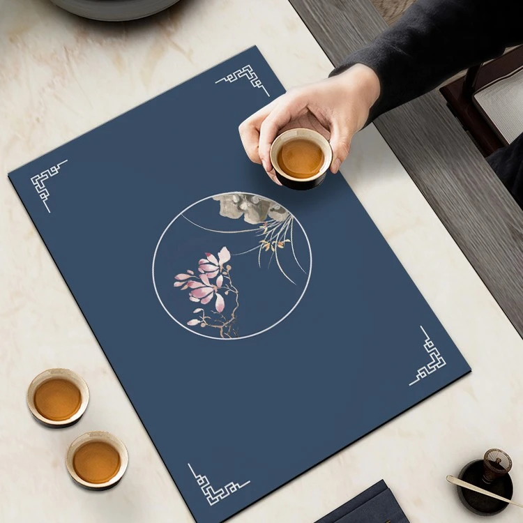 茶席茶垫吸水沥水垫中式杯垫茶杯垫茶桌茶水垫餐垫隔热垫餐桌垫