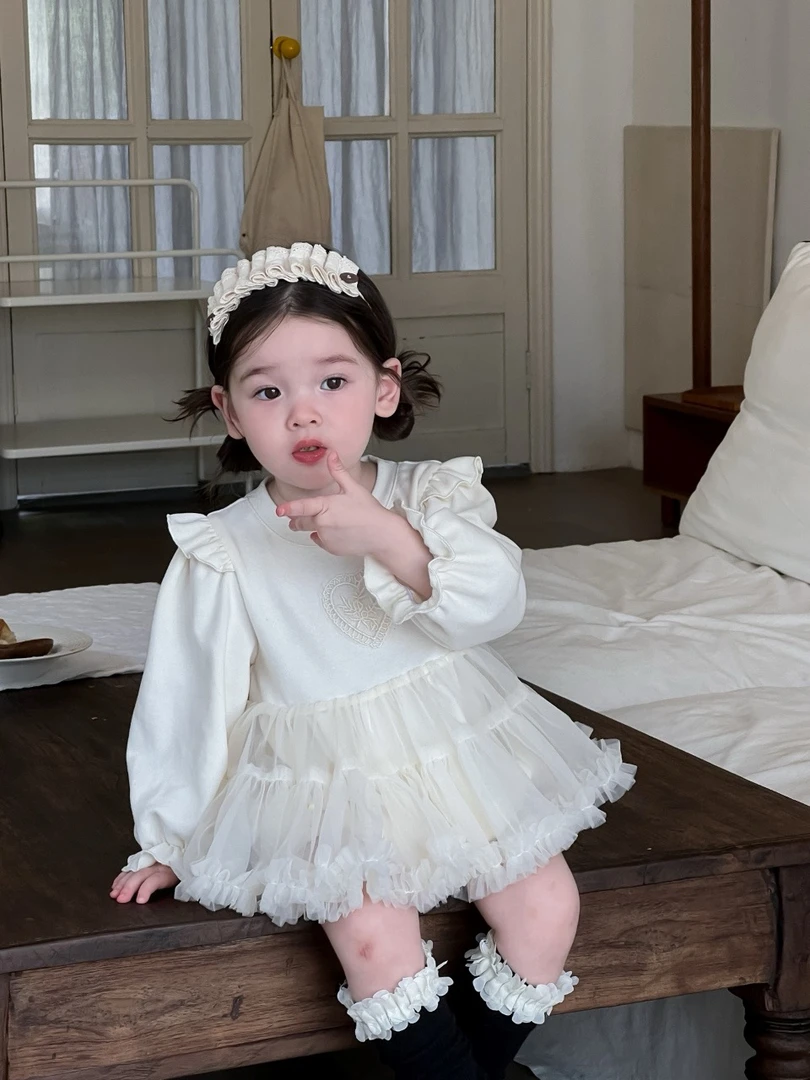 【Ponyo】早春·周岁女宝宝礼服甜美小公主哈衣包屁裙春秋长袖连体衣