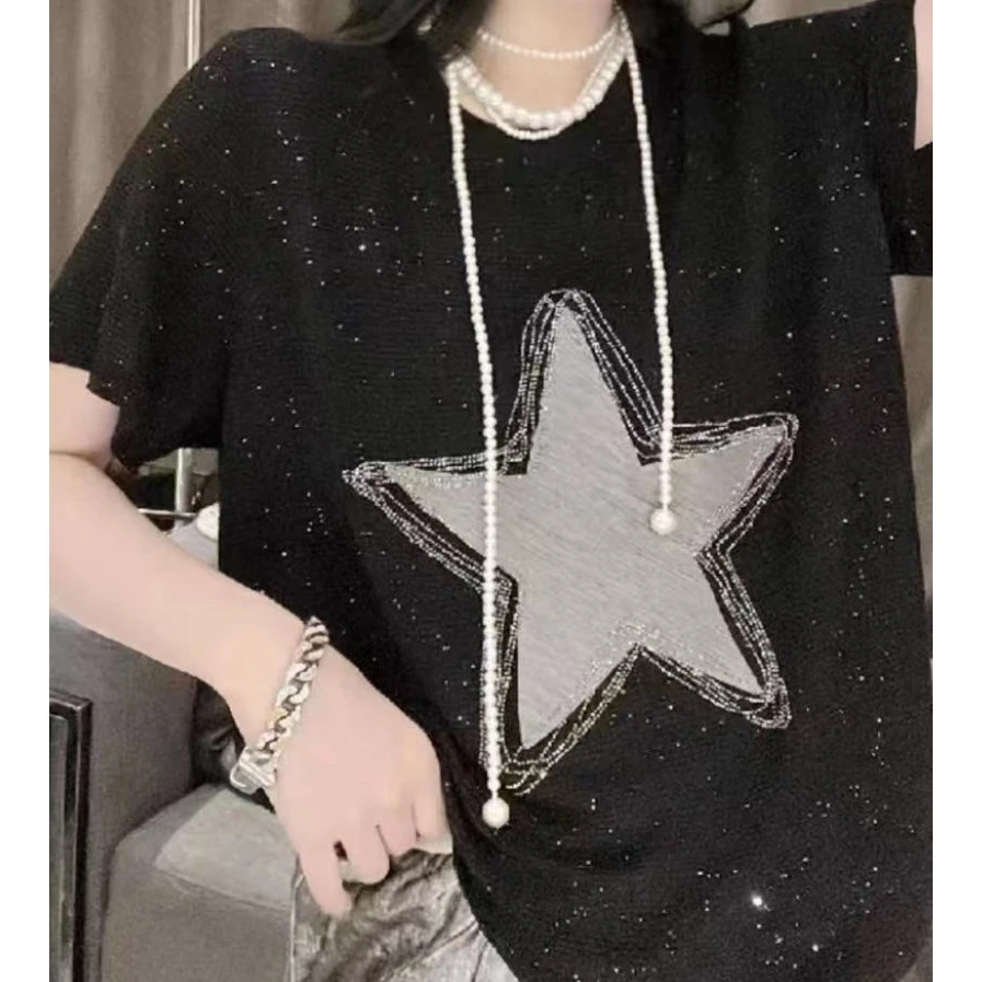 【蜜爷家】闪闪五角星华夫格T恤0813#