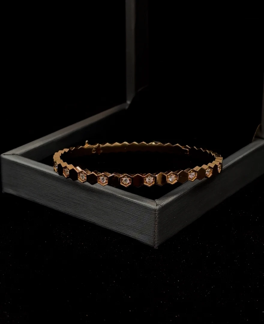 合金手镯 蜂巢间钻手镯