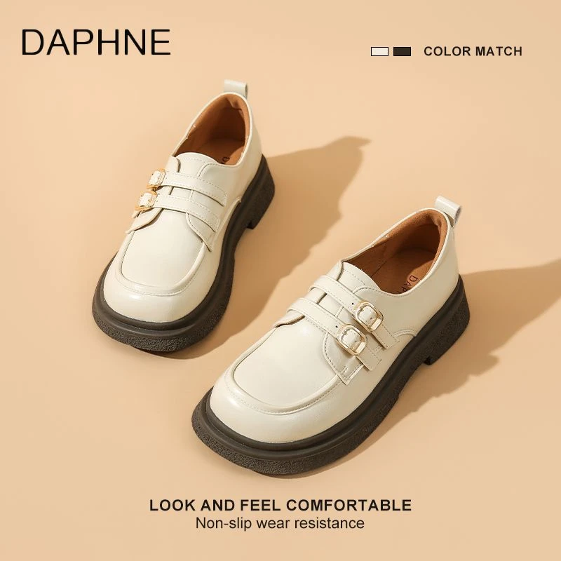 达芙妮2025新款厚底乐福鞋夏季爆款学院复古英伦jk小皮鞋圆头单鞋