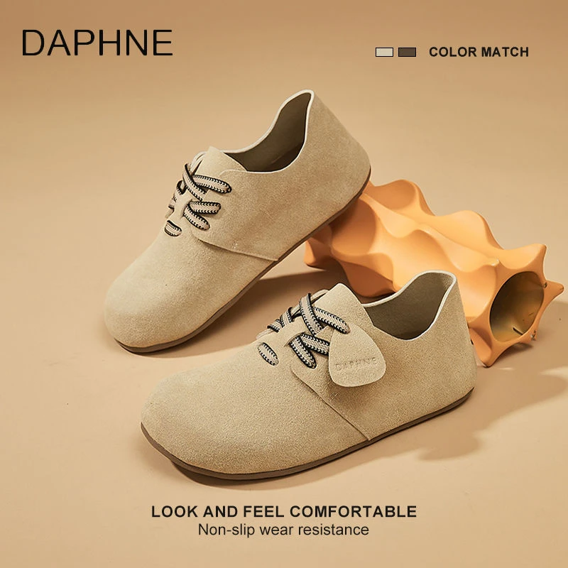 达芙妮复古枕头吐司鞋2024新款秋泡芙鞋全包潮流女鞋单鞋勃肯鞋子