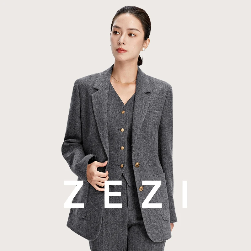 择之【美羊羊MYY】甄选【知识分子风】精纺美利奴羊毛西装气质女装秋