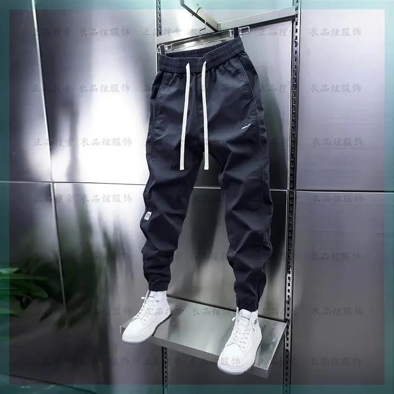 秋季黑灰色男士休闲裤修身小脚青年哈伦裤痞帅弹力束脚裤男百搭