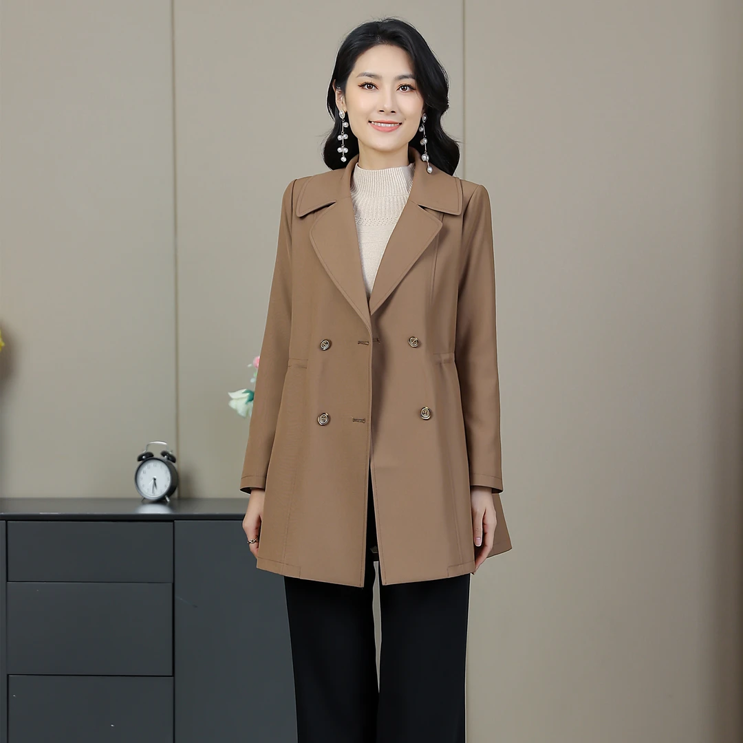 锦依罗女士上衣时尚中长风衣洋气百搭外套