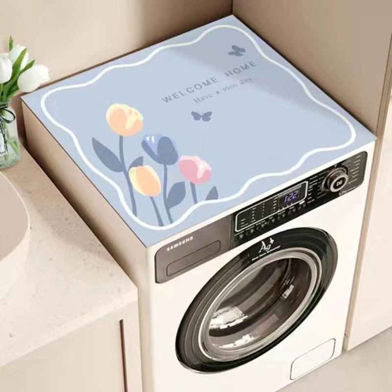 洗衣机冰箱盖布防水防滑防尘罩吸水皮革防晒垫子免洗床头柜