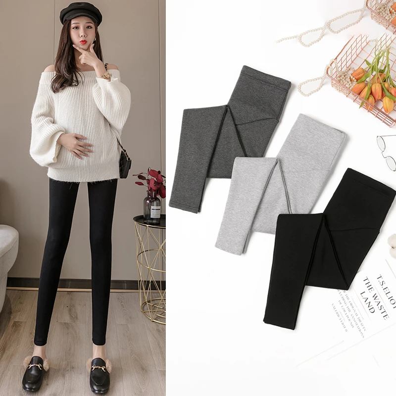 150小个子孕妇装打底裤子外穿八分145-155秋冬款加绒加厚怀孕早期