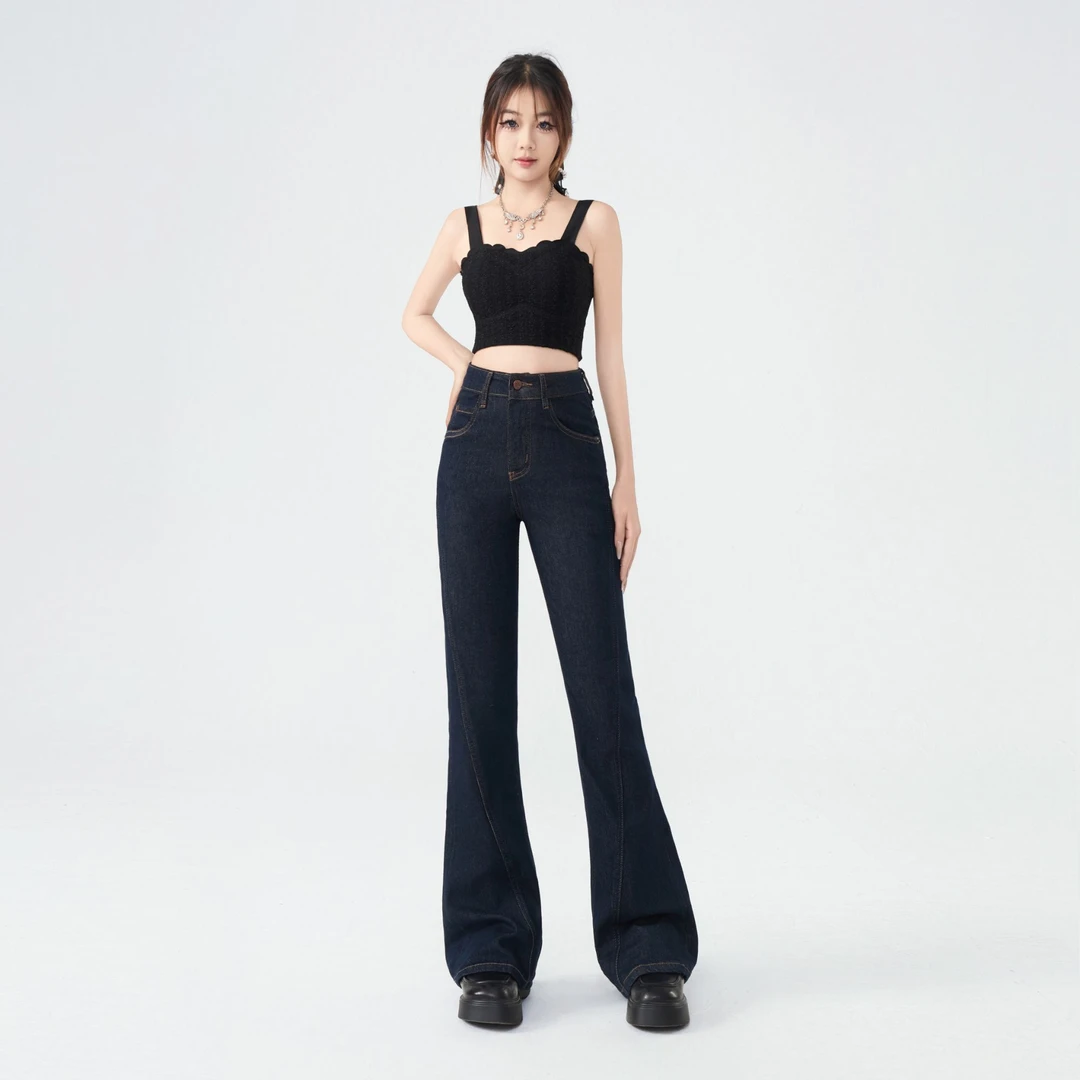 福老板|蓝金|微喇叭牛仔裤女新款春秋季高腰显瘦显腿长裤女孩