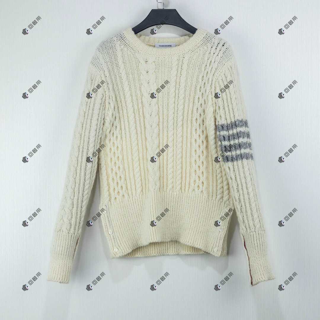 Thom Browne TB 圆领条纹针织毛衣 2码/99新/SN4091