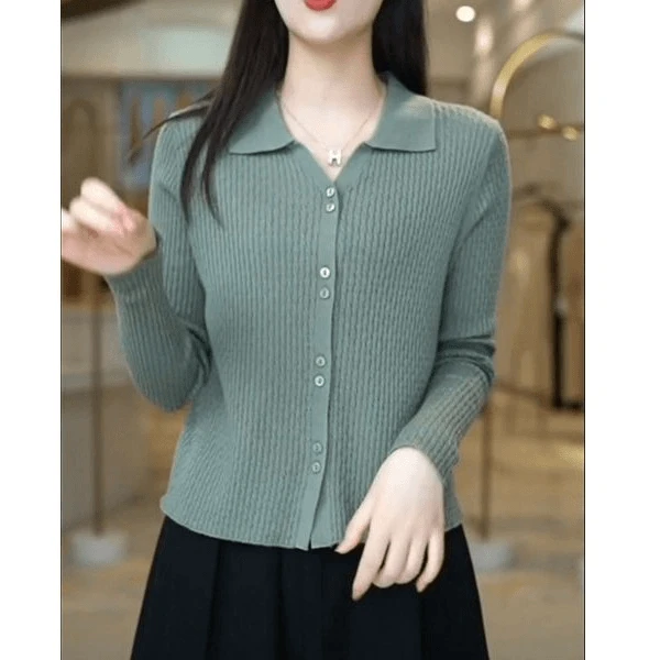 【专柜大码】2024春秋季新款长袖针织衫女士修身显瘦纯色打底上衣