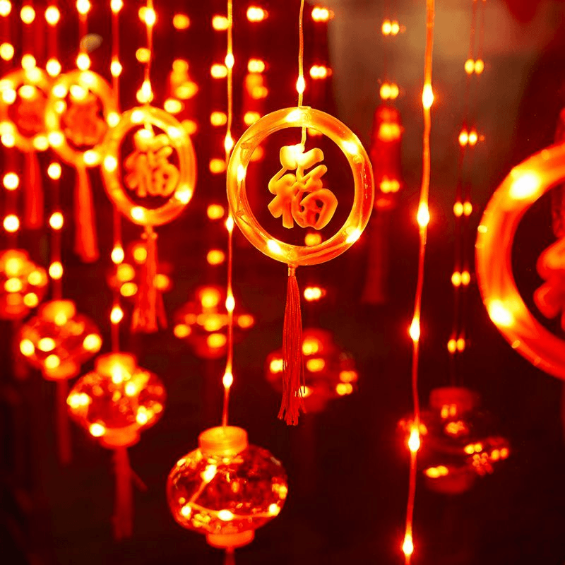 2023新款LED灯笼过年彩灯户外阳台节日彩灯新年装饰圣诞春节发光