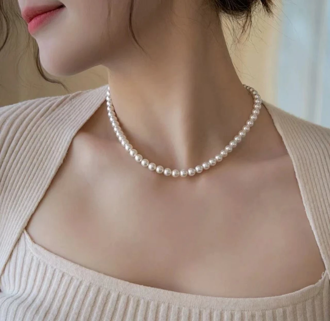 正圆简约款 小米珠baby珠 气质抽拉项链
