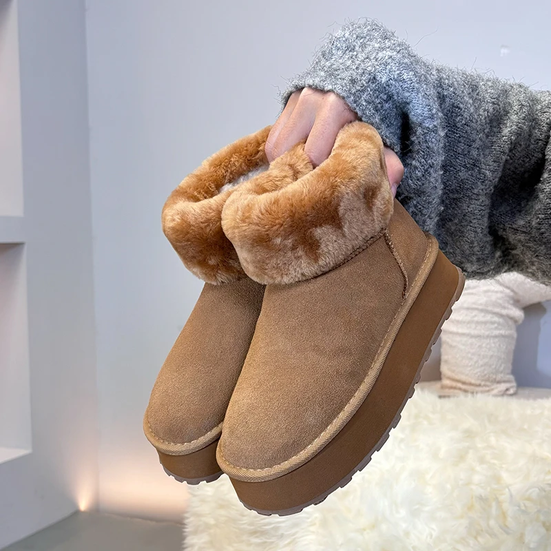 【周冬雨毛口】雪地靴女款爆款2025新款秋冬皮毛一体百搭雪地鞋子