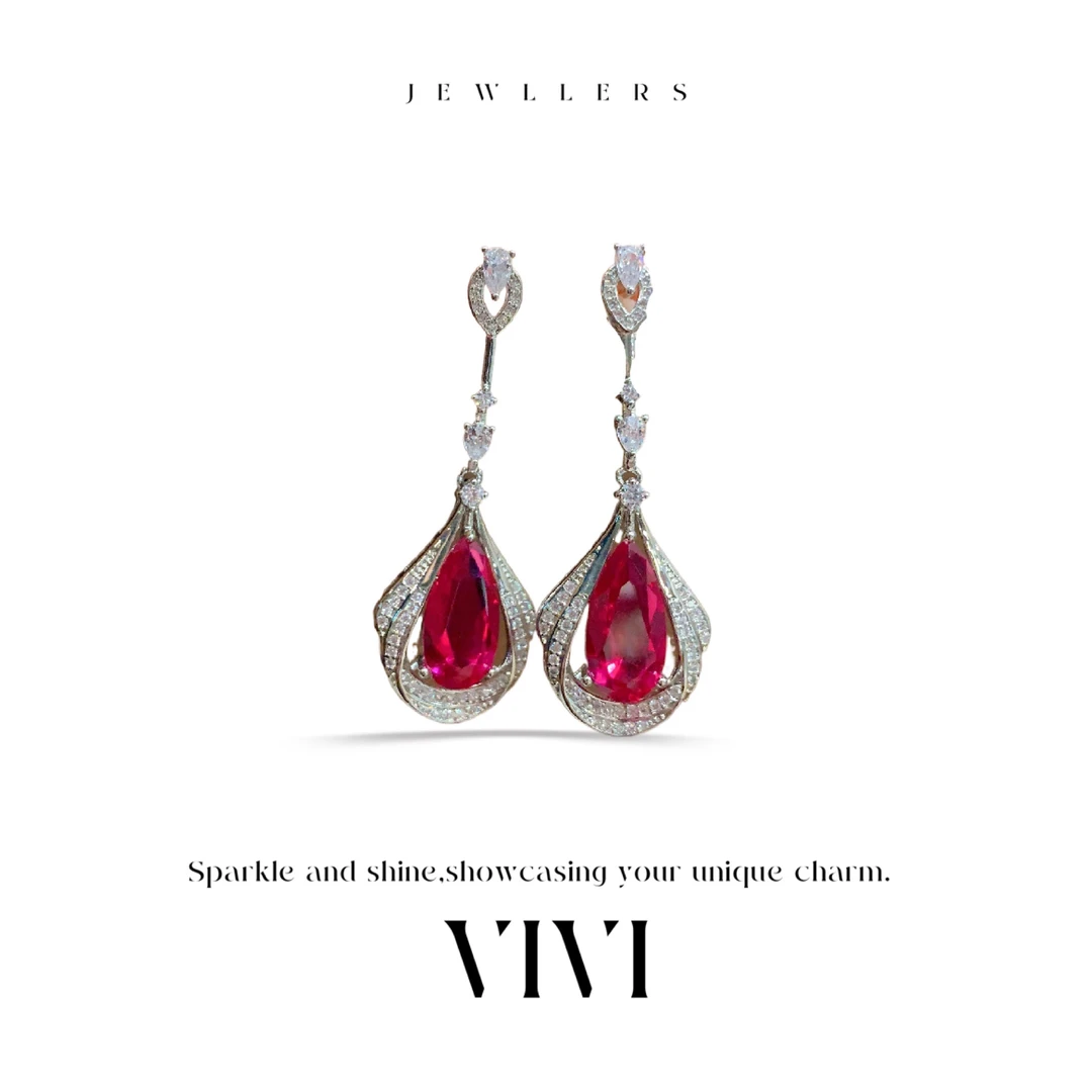 铜合金合成锆石耳饰 外贸高品耳饰E8689