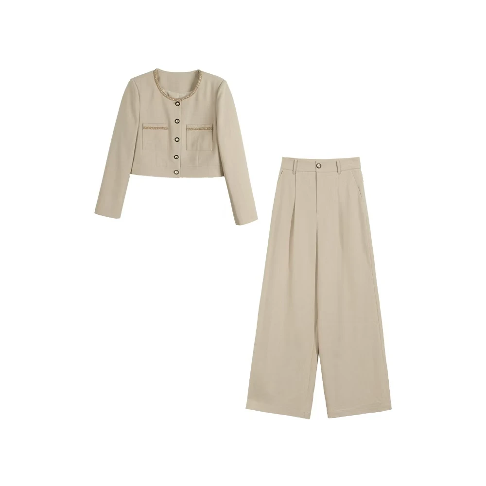 2024秋显瘦气质长袖高腰时尚休闲套装8701066