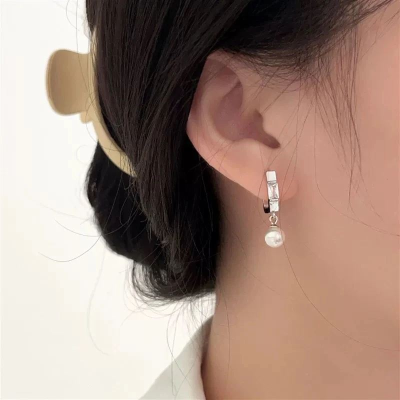 925银耳饰 S925纯银【月光女神】U型贝珠耳饰