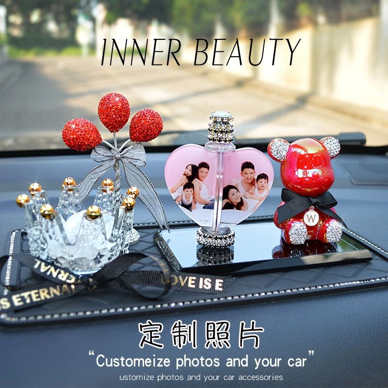 水晶车载摆件女士上档次车饰香水汽车车内装饰品2023新款定制照片