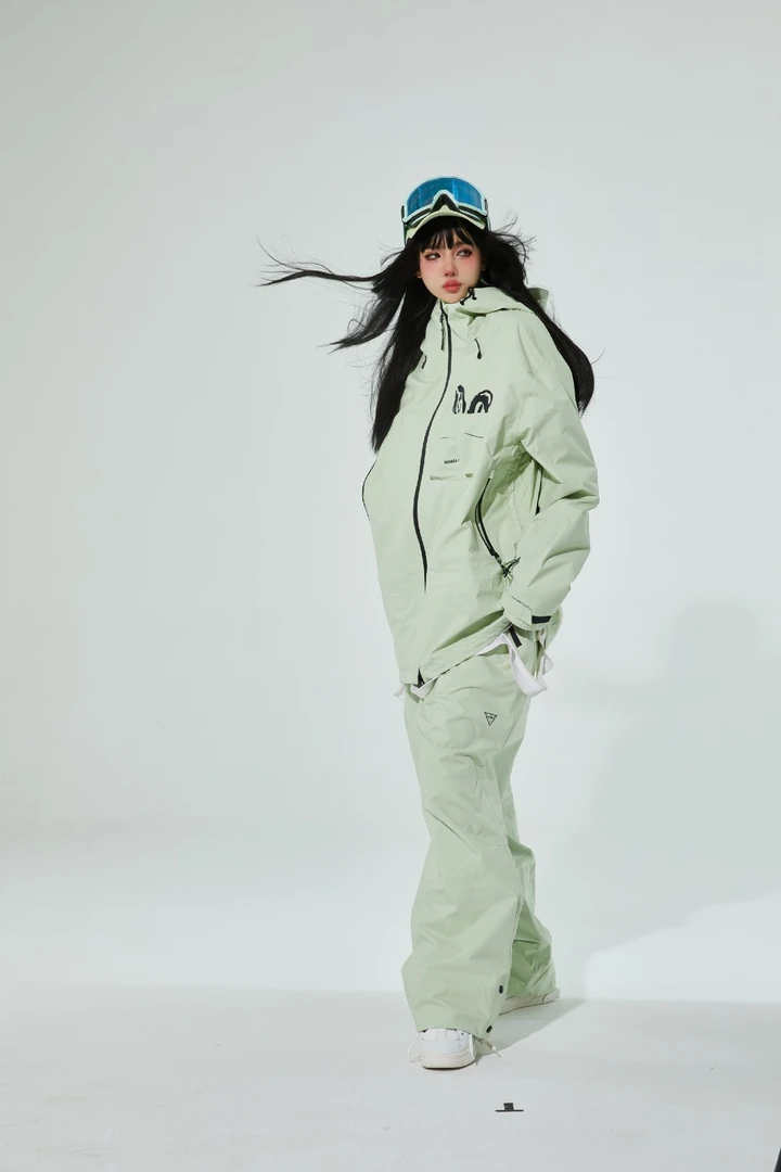 SWAGLI23/24新款【暴雪兔】3L全压胶滑雪服套装防风防水单双板户外