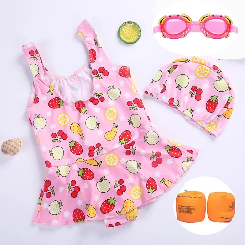 泳衣儿童女孩女童夏天连体公主裙式带帽小孩中大童宝宝温泉泳装