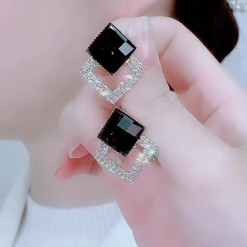 925银针耳饰  双菱形气质佳人时尚耳饰耳钉-88号