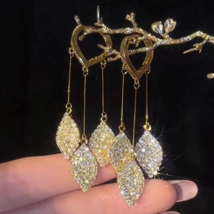 925银针耳饰    【金枝玉叶】气质修饰脸型流苏耳环-168