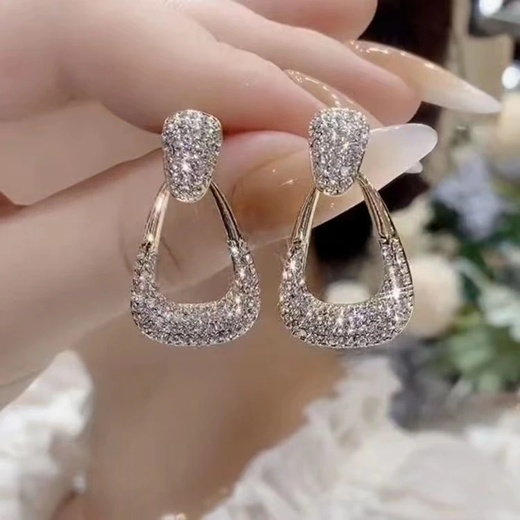 925银针耳饰 【璀璨人生】几何气质佳人耳饰 -100号