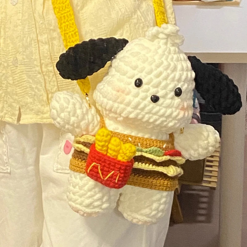 手工diy冰条线汉堡包帕恰狗玩偶小挂件自制材料包送女友闺蜜礼物