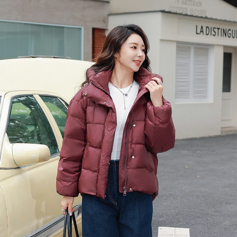 面包服连帽款宽松显瘦保暖90白鸭绒三防面料短款女士