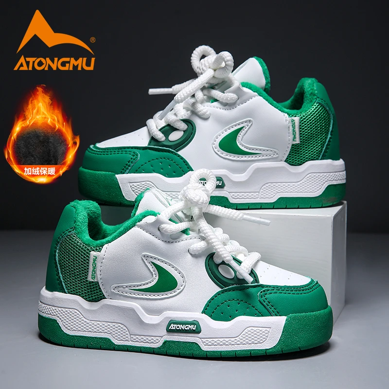 atongmu/阿童木男童棉鞋二棉短绒冬季学生中大童板鞋加绒保暖冬鞋