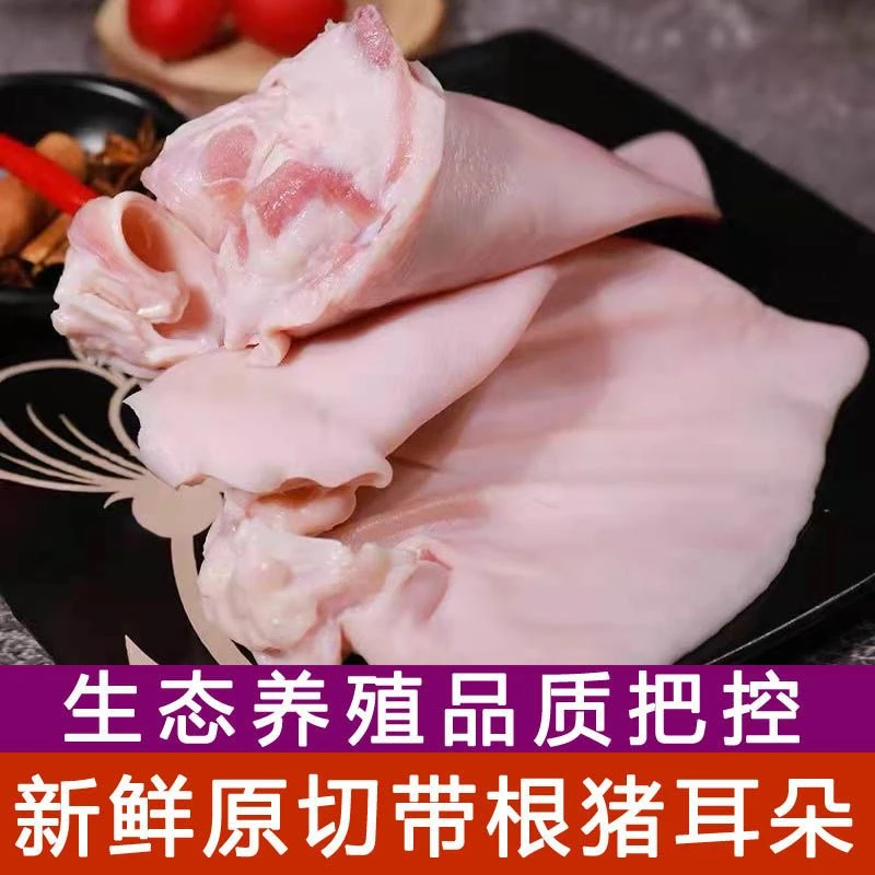 农家土猪耳朵新鲜冷冻猪耳朵猪耳片 生猪耳土猪耳耳卤菜食材