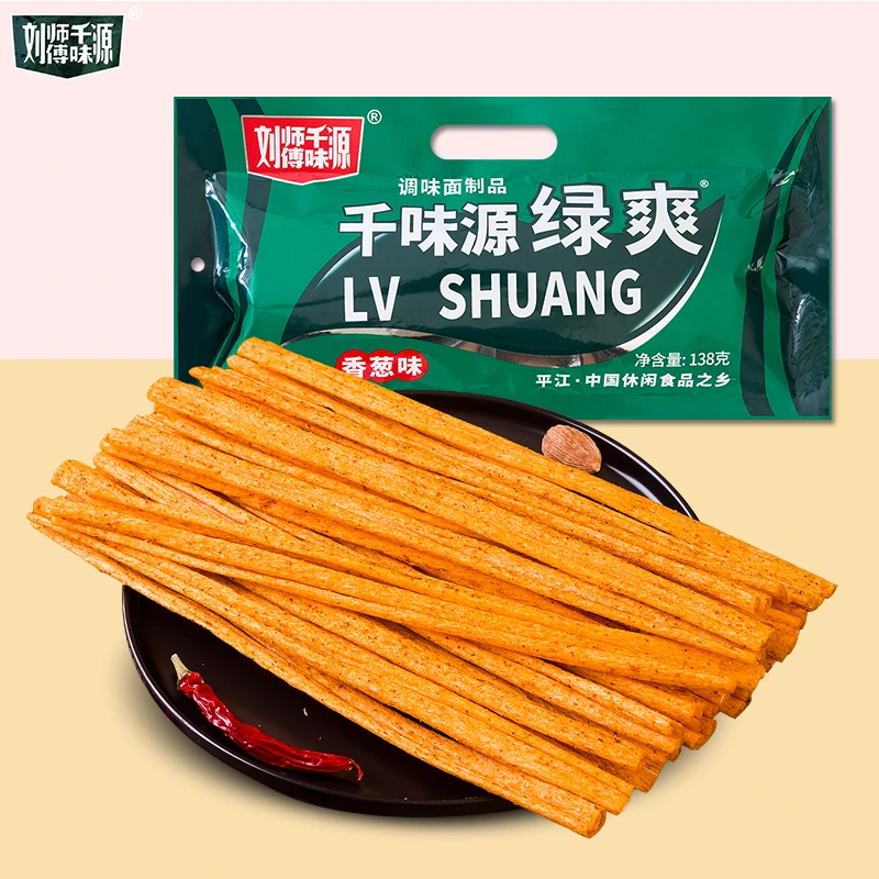 刘师傅千味源138g绿爽辣条香辣麻辣面筋网红校园宿舍解馋零食推荐