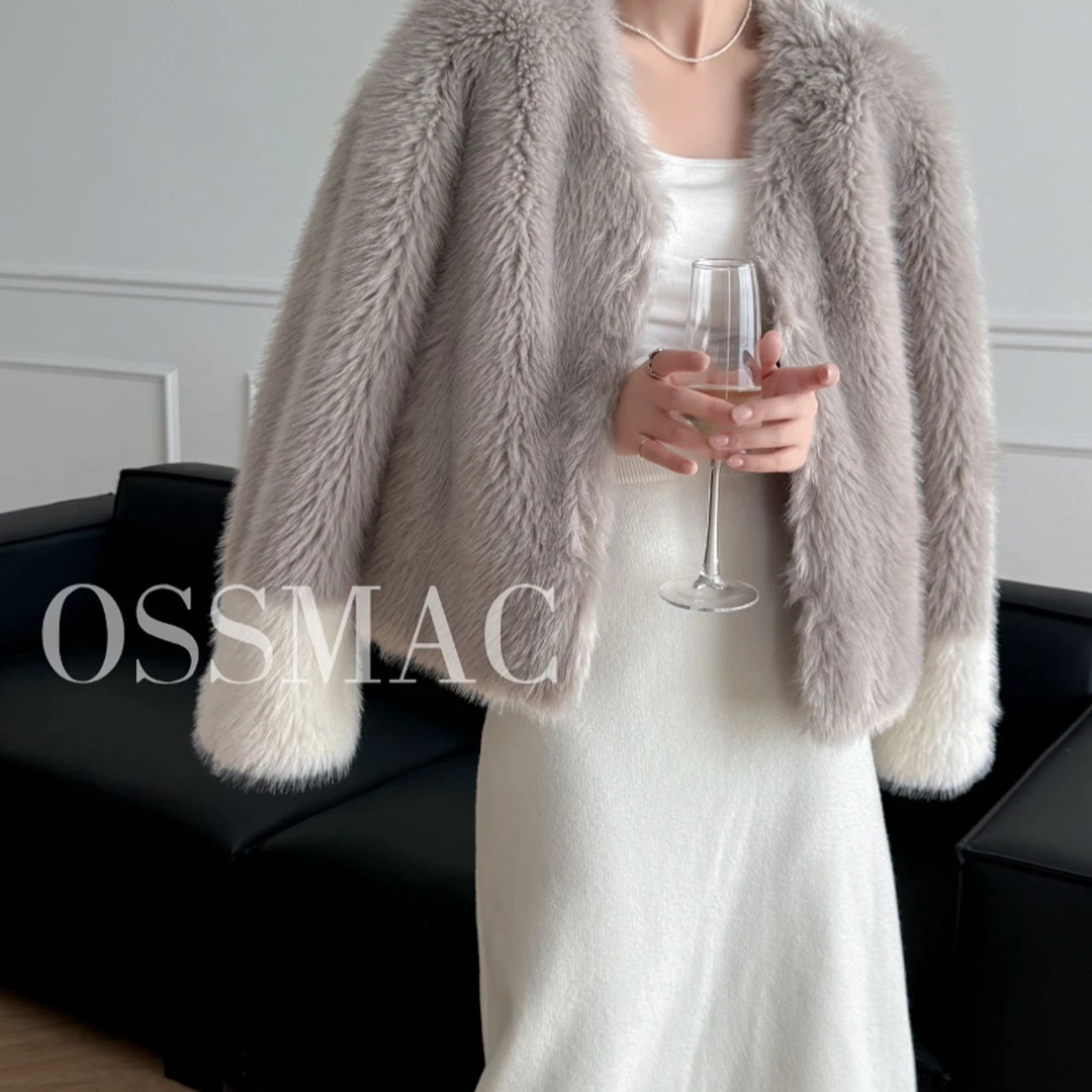 M43J023慕之淇百搭时尚气质象羔皮毛外套