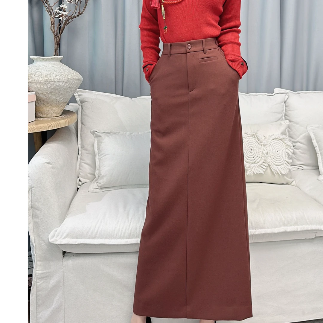 M43E004慕之淇早秋时尚绵羊毛+莱赛尔百搭半裙