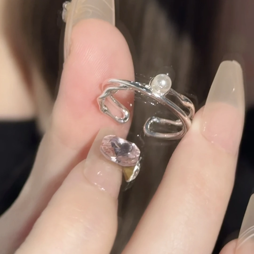 铜合金戒指 戒指ins小众高端轻奢戒指气质开口可调节简约