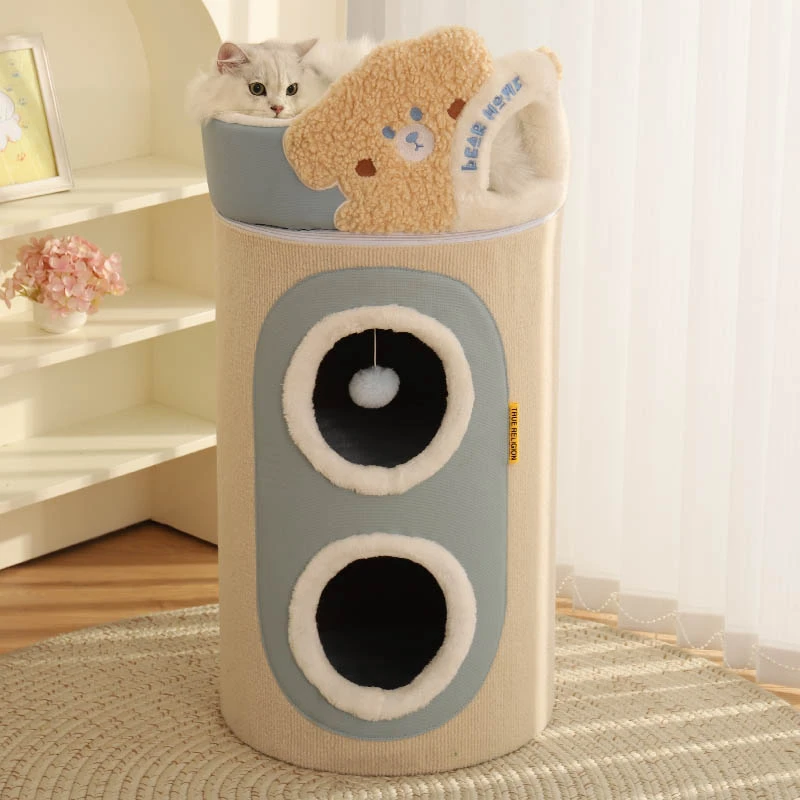 猫爬架猫窝猫树一体多层猫咪树洞冬天双层猫抓板冬款猫屋冬季保暖