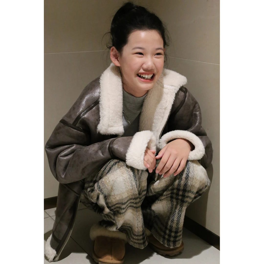 【TY.KIDS】儿童皮毛一体外套冬季新款女童韩版洋气加厚衣服中大童