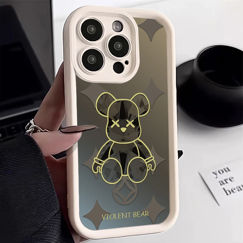 潮牌熊适用苹果16华为荣耀vivo/iqoo/oppo小米红米天眼手机壳